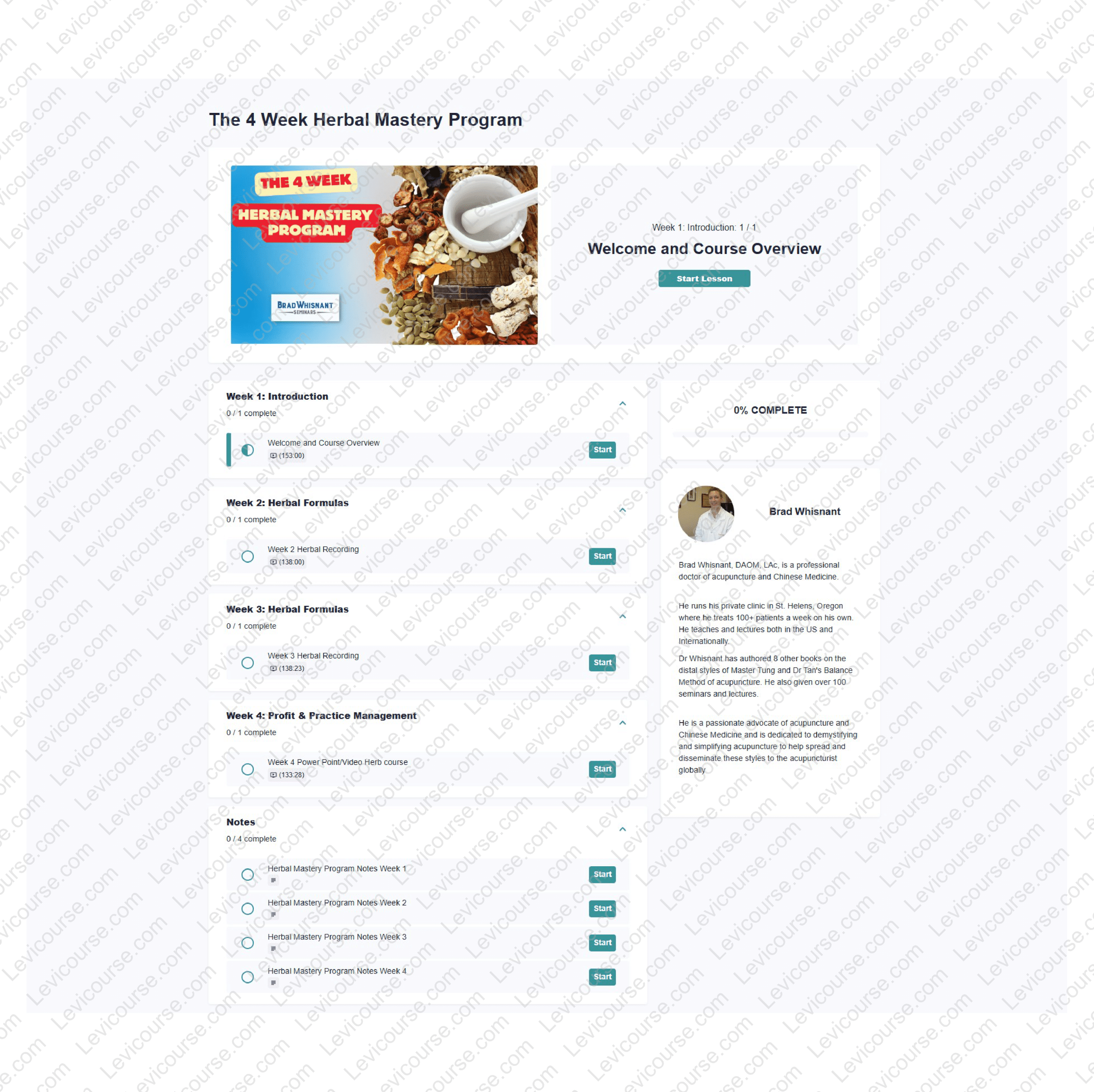 The 4 Week Herbal Mastery Program by Brad Whisnant Content Proof from The 4 Week Herbal Mastery Program by Brad Whisnant.