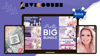 Pretty Little Lines six-course digital art bundle with Kris Lauren for character, flower, and botanical drawing.