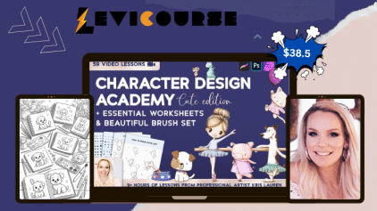 Character Design Academy Cute Edition digital art course by Kris Lauren for learning to draw adorable characters.