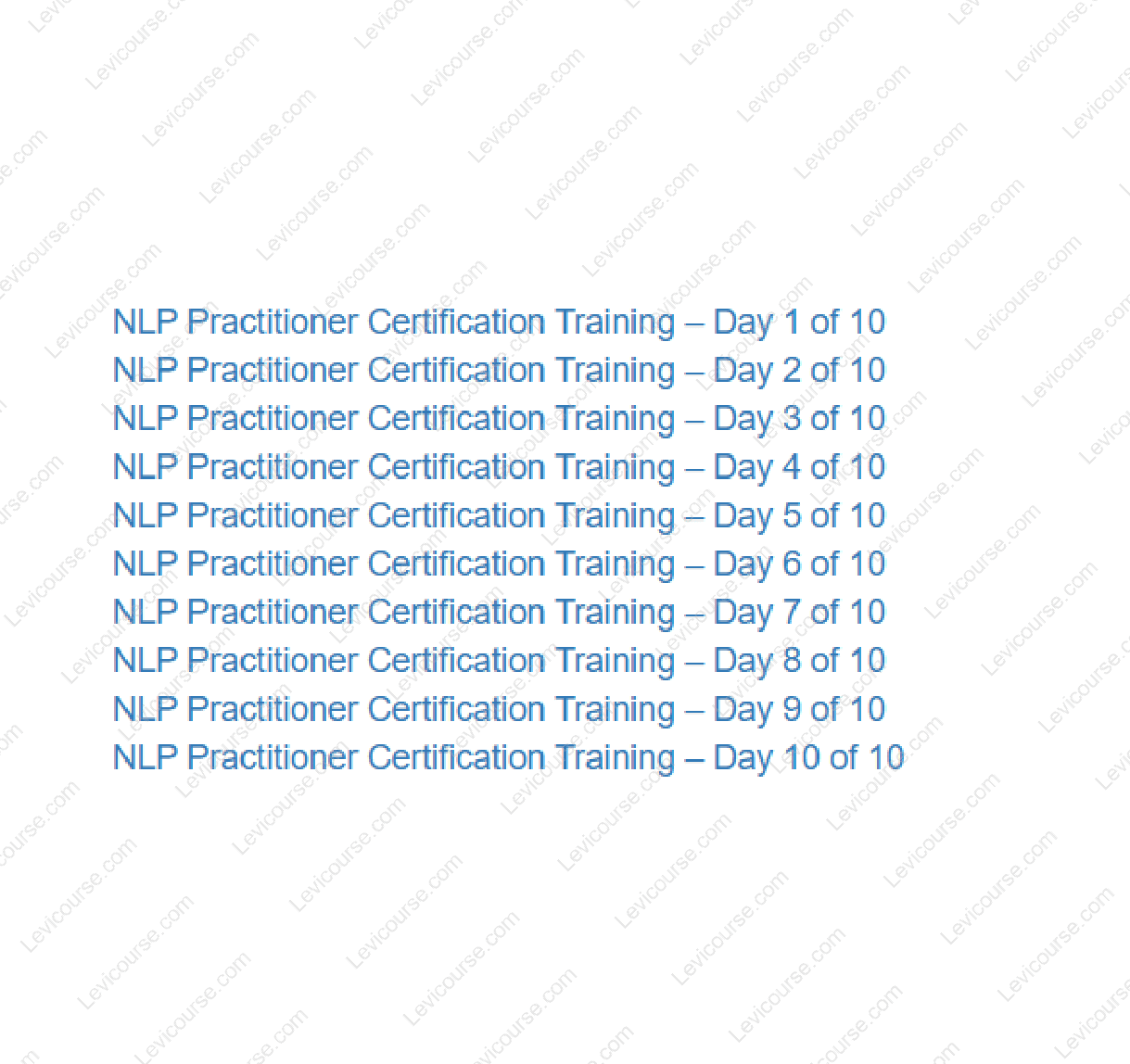 NLP Practitioner Certification - 10-Day Online Certification Course by Joe Tabbanella Content Proof from NLP Practitioner Certification - 10-Day Online Certification Course.