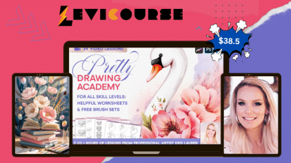 Pretty Drawing Academy digital art course by Kris Lauren for learning to draw and color beautiful creations.