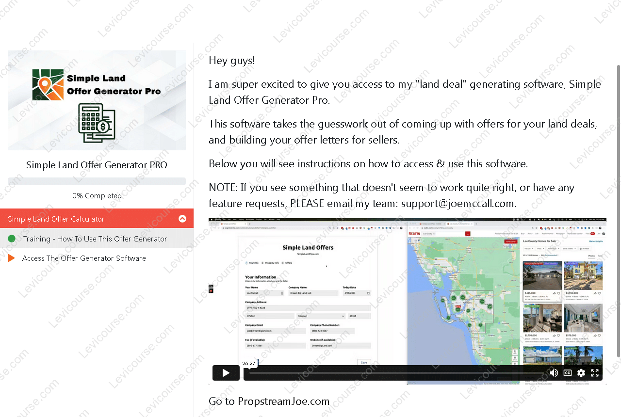 Simple Land Flips Program By Joe McCall Content Proof from Simple Land Flips Program By Joe McCall.