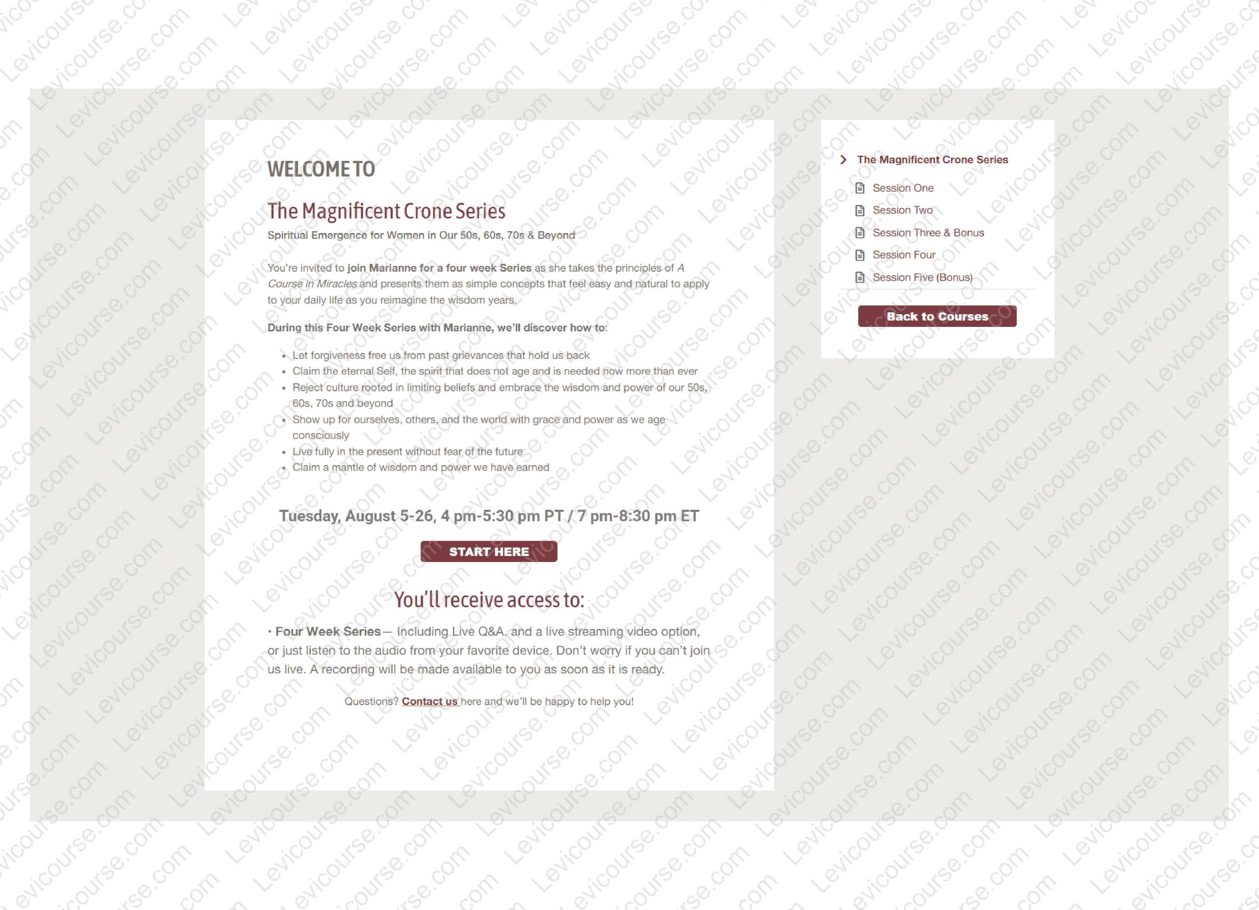 The Magnificent Crone A 4-Week Series by Marianne Williamson Content Proof from The Magnificent Crone A 4-Week Series by Marianne Williamson.