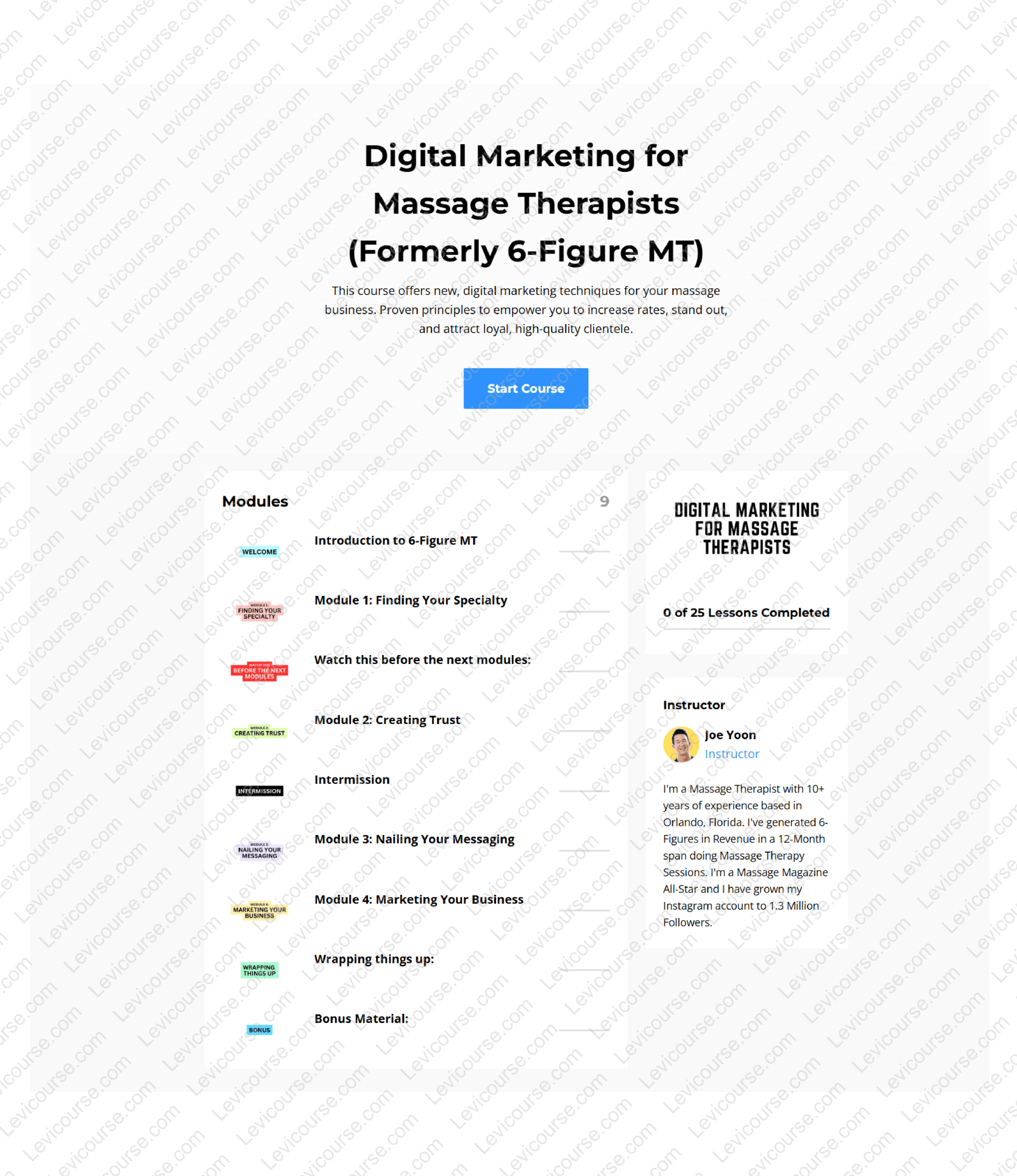 Digital Marketing for Massage Therapists (Formerly 6-Figure MT) by Joe Yoon Download from Digital Marketing for Massage Therapists by Joe Yoon.