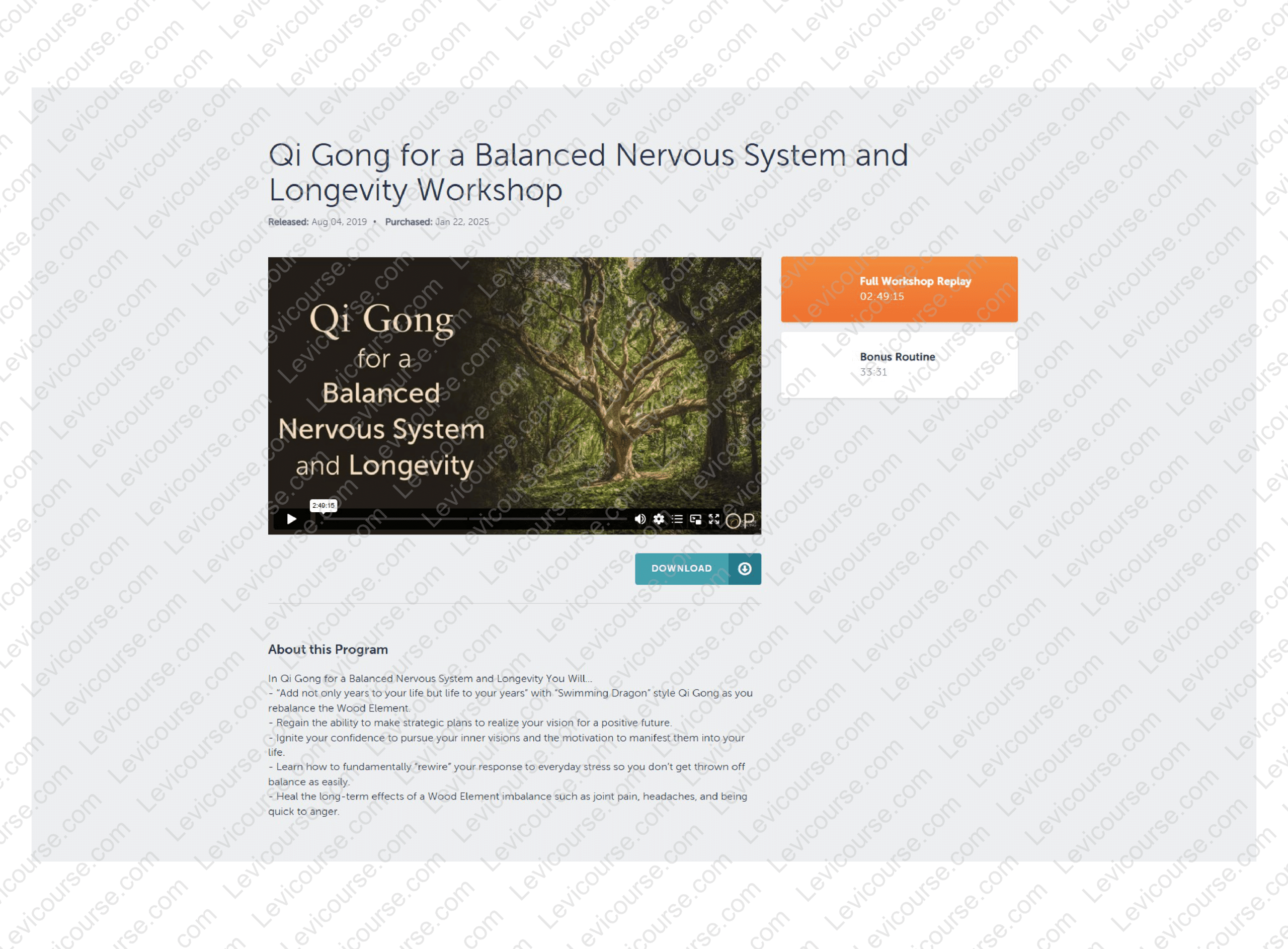 Holden QiGong - Five Elements Workshop Series by Lee Holden Download from Five Elements Workshop Series by Lee Holden.